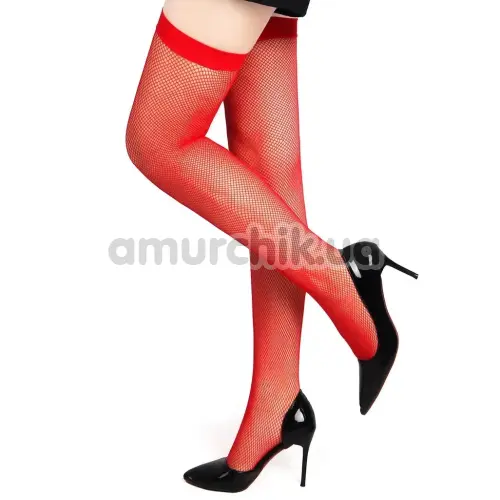 Панчохи Star Night Stockings Small Mesh, червоні