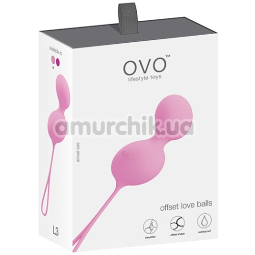 Вагінальні кульки OVO L3, світло-рожеві