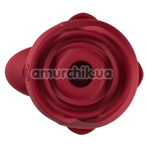 Симулятор орального секса для женщин с вибрацией Boss Series Rose, бордовый