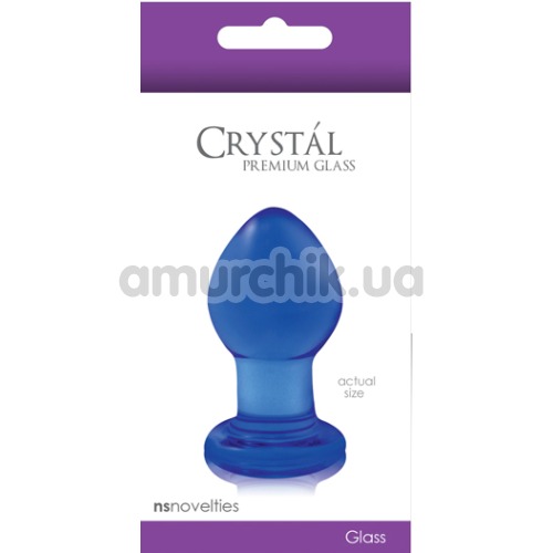 Анальна пробка Crystal Premium Glass Small, синя