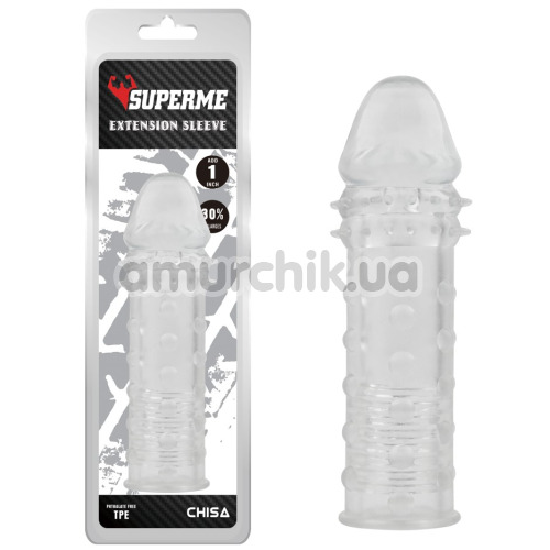 Насадка на пенис Superme Extension Sleeve, прозрачная