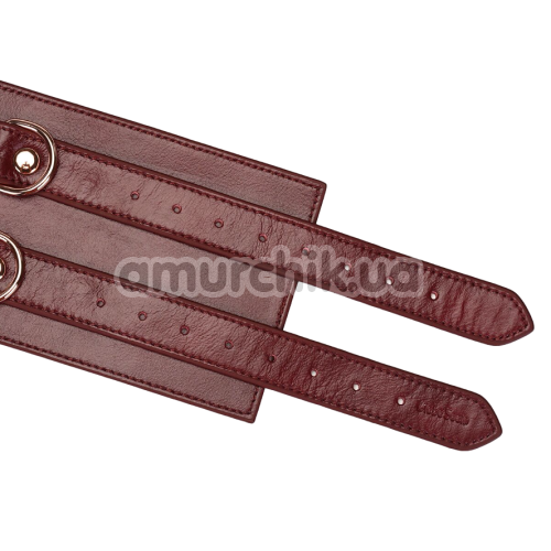 Бондажний пояс Liebe Seele Wine Red Leather Bondage Waist Belt S, бордовий