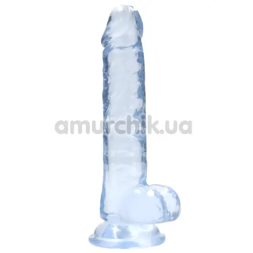 Фалоімітатор Realrock Crystal Clear Dildo Realistic 7, блакитний