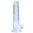 Фалоімітатор Realrock Crystal Clear Dildo Realistic 7, блакитний - Фото №2