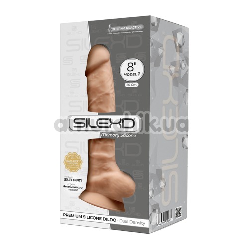 Фалоімітатор Silexd Premium Silicone Dildo Model 1 Size 8, тілесний