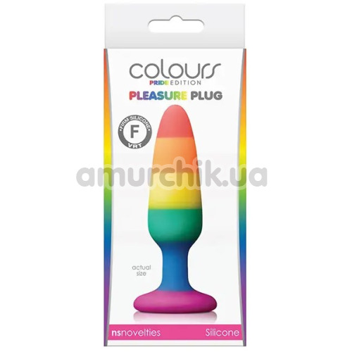 Анальная пробка Colours Pleasure Small Plug Pride Edition, радужная