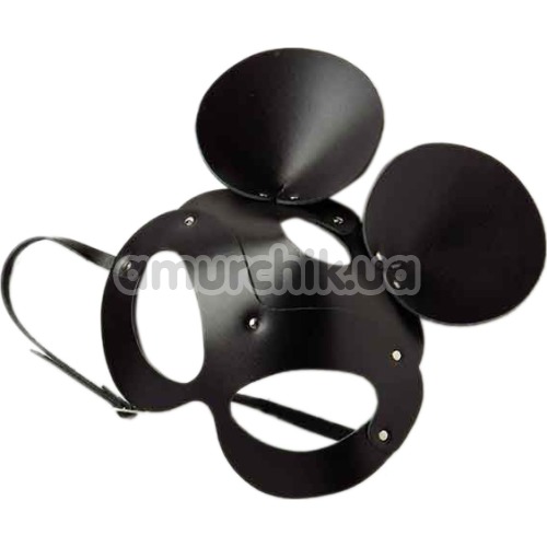 Маска Мышки DS Fetish Leather Mickey Mouse, черная - Фото №1