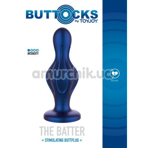 Анальная пробка Buttocks The Batter, синяя