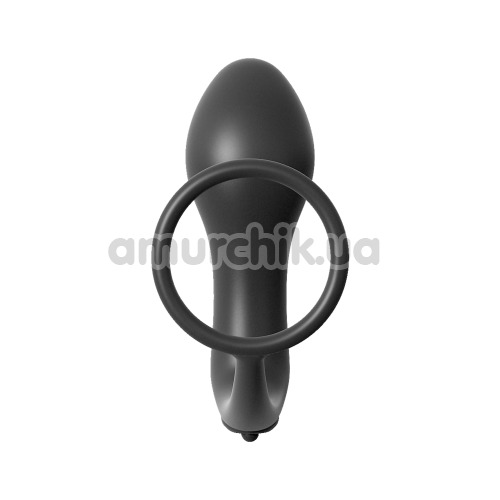 Виброкольцо со стимулятором простаты Anal Fantasy Collection Ass-Gasm Cockring Vibrating Plug, черное
