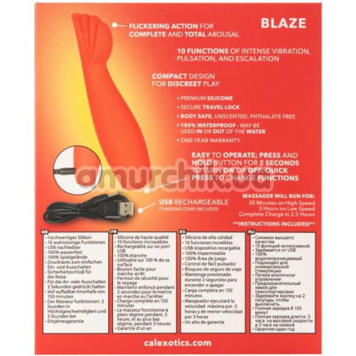 Клиторальный вибратор Red Hot Blaze, красный