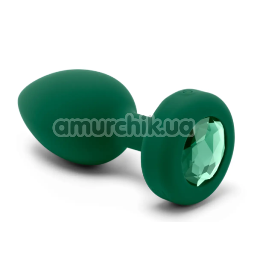 Анальна пробка з вібрацією B-Vibe Vibrating Jewel Plug M/L, зелена
