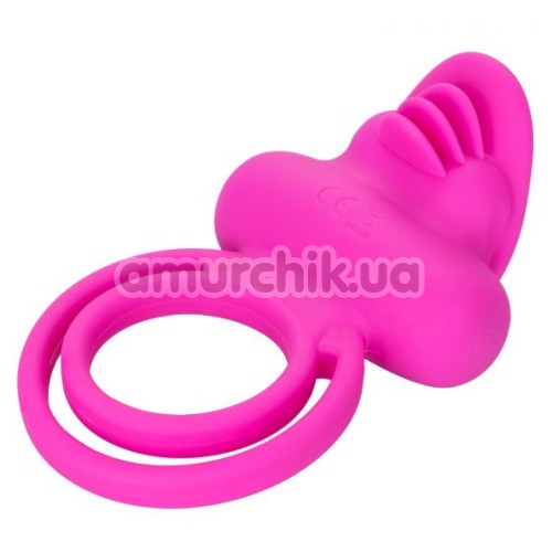 Виброкольцо Dual Clit Flicker, розовое
