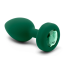 Анальная пробка с вибрацией B-Vibe Vibrating Jewel Plug M/L, зеленая - Фото №3