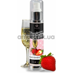 Массажна олія Secret Play Massage Strawberry & Sparkling Wine - полуниця і шампанське, 50 мл - Фото №1