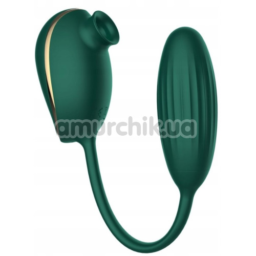 Симулятор орального секса для женщин с виброяйцом Boss Series Leiothrix, зеленый