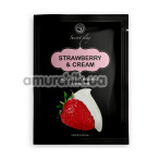 Массажный лубрикант с согревающим эффектом Secret Play Strawberry with Cream - клубника со сливками, 10 мл - Фото №1