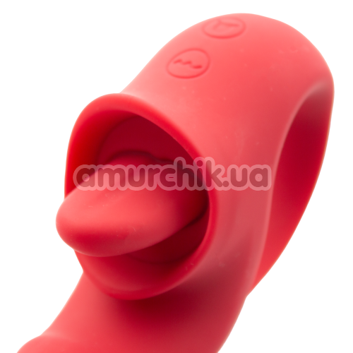Вибратор для клитора и точки G Tongue Licking Vibrator, красный