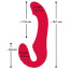 Безремневой страпон с вибрацией Triple Teaser Remote Controlled Strapless Strap-On, красный - Фото №11
