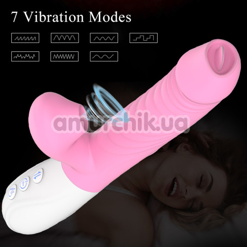 Вибратор с подогревом Boss Silicone Vibrator USB 7, розовый