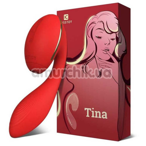 Симулятор орального секса для женщин с вибрацией и подогревом KissToy Tina, красный