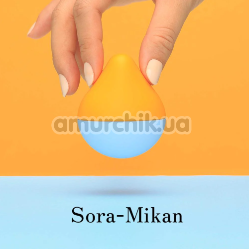 Клиторальный вибратор Tenga Iroha Mini Sora-Mikan, желто-голубой