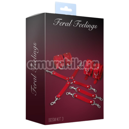 Бондажный набор Feral Feelings BDSM Kit 3, красный
