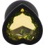 Анальна пробка з жовтим кристалом Silicone Jewelled Butt Plug Heart Small, чорна - Фото №3