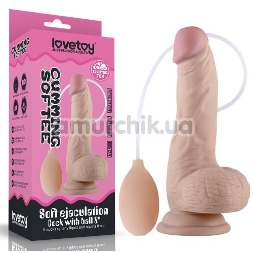 Фаллоимитатор с эякуляцией Cumming Softee Soft Ejaculation Cock With Ball 8, телесный