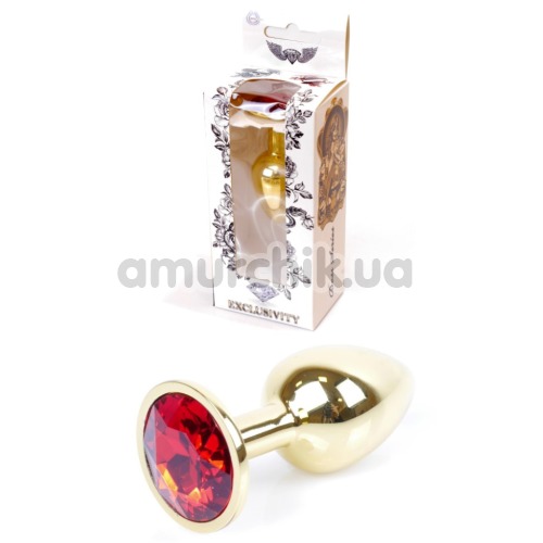 Анальная пробка с красным кристаллом Exclusivity Jewellery Gold Plug, золотая