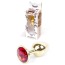 Анальная пробка с красным кристаллом Exclusivity Jewellery Gold Plug, золотая - Фото №8