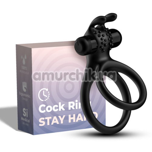 Виброкольцо для члена Boss Series Traveler Cock Ring Stay Hard, черное