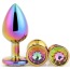 Набор из 3 анальных пробок с радужным кристаллом Gleaming Love Multicolour Plug Set, радужный - Фото №2