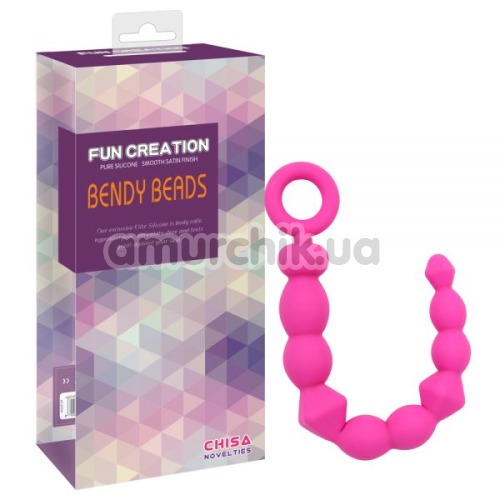 Анальний ланцюжок Fun Creation Bendy Beads, рожева