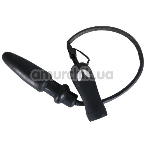 Анальный расширитель с вибрацией Inflatable Vibrating Anal Plug, черный