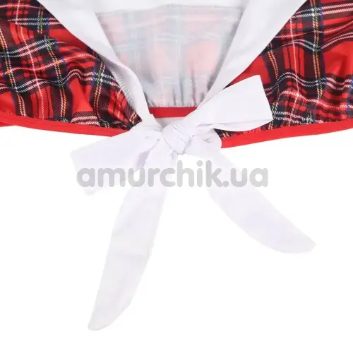 Костюм школярки Star Nigh Schoolgirl Set, червоно-білий: топ + трусики + краватка