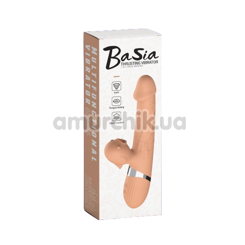 Вибратор с толчками и ротацией Boss Series Basia Thrusting Vibrator, телесный