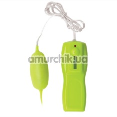 Віброяйце Glo-Glo a Go-Go Flicker Tip Vibrating Bullet Nuclear Lime, зелене - Фото №1