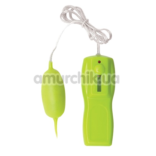 Виброяйцо Glo-Glo a Go-Go Flicker Tip Vibrating Bullet Nuclear Lime, зеленое - Фото №1