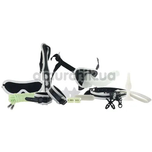 Бондажный набор Whipsmart Glow In The Dark 12 Pc All-In-One Bondage Set, светящийся в темноте