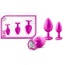 Набір анальних пробок з прозорими кристалами у вигляді сердечок Luxe Bling Plugs Trainer Kit, рожевий - Фото №7