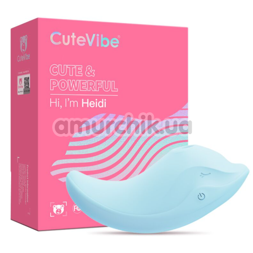 Симулятор орального сексу для жінок з вібрацією CuteVibe Heidi, блакитний