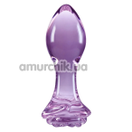 Анальна пробка Crystal Glass Rose, фіолетова - Фото №1