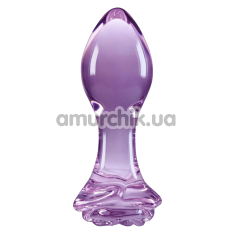 Анальна пробка Crystal Glass Rose, фіолетова - Фото №1