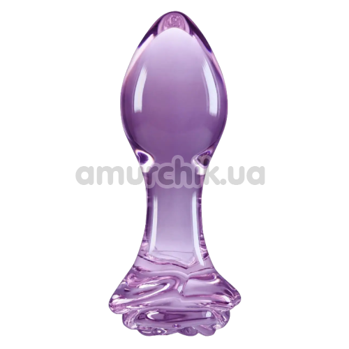 Анальная пробка Crystal Glass Rose, фиолетовая - Фото №1
