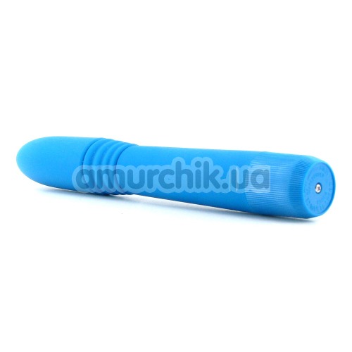 Вібратор Neon Luv Touch Ribbed Slims, блакитний