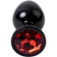 Анальная пробка с красным кристаллом Toyfa Metal 717008-59, черная - Фото №3