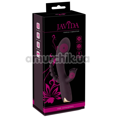 Анально-вагинально-клиторальный вибратор Javida Triple Vibe, фиолетовый