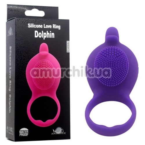 Виброкольцо Silicone Love Ring Dolphin, фиолетовое