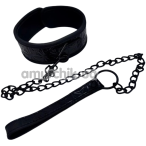 Ошейник с поводком DS Fetish Collar With Black Iron Leash, черный - Фото №1
