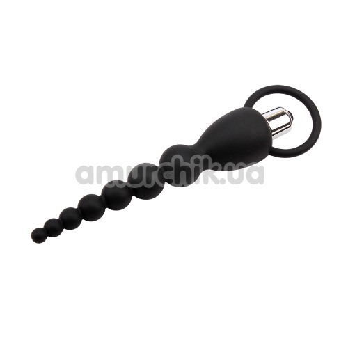 Анальная цепочка с вибрацией Black Mont Elite Power Beads, черная